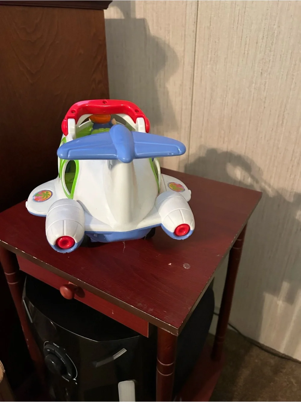 Fisher-Price White, Blue, Red Kids Airplane Toy with Pilot